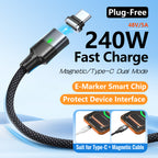 240W PD 3.1 Magnetic Charging Cable (Thunderbolt 5 Compatible)