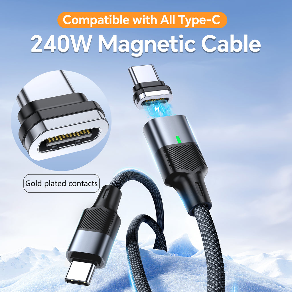 240W PD 3.1 Magnetic Charging Cable (Thunderbolt 5 Compatible)