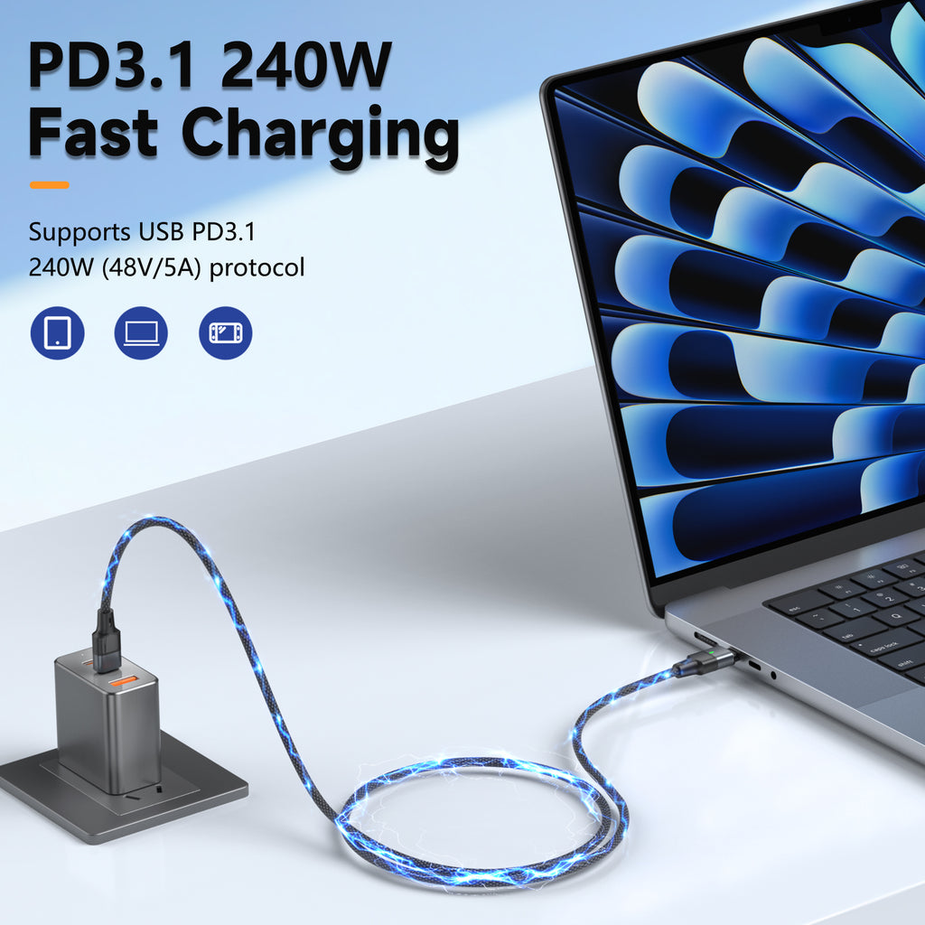 240W PD 3.1 Magnetic Charging Cable (Thunderbolt 5 Compatible)