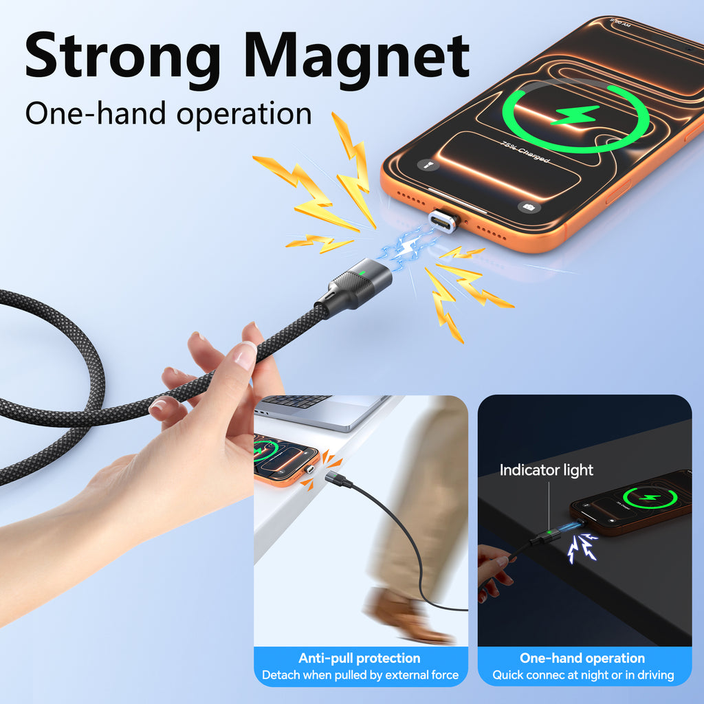 240W PD 3.1 Magnetic Charging Cable (Thunderbolt 5 Compatible)