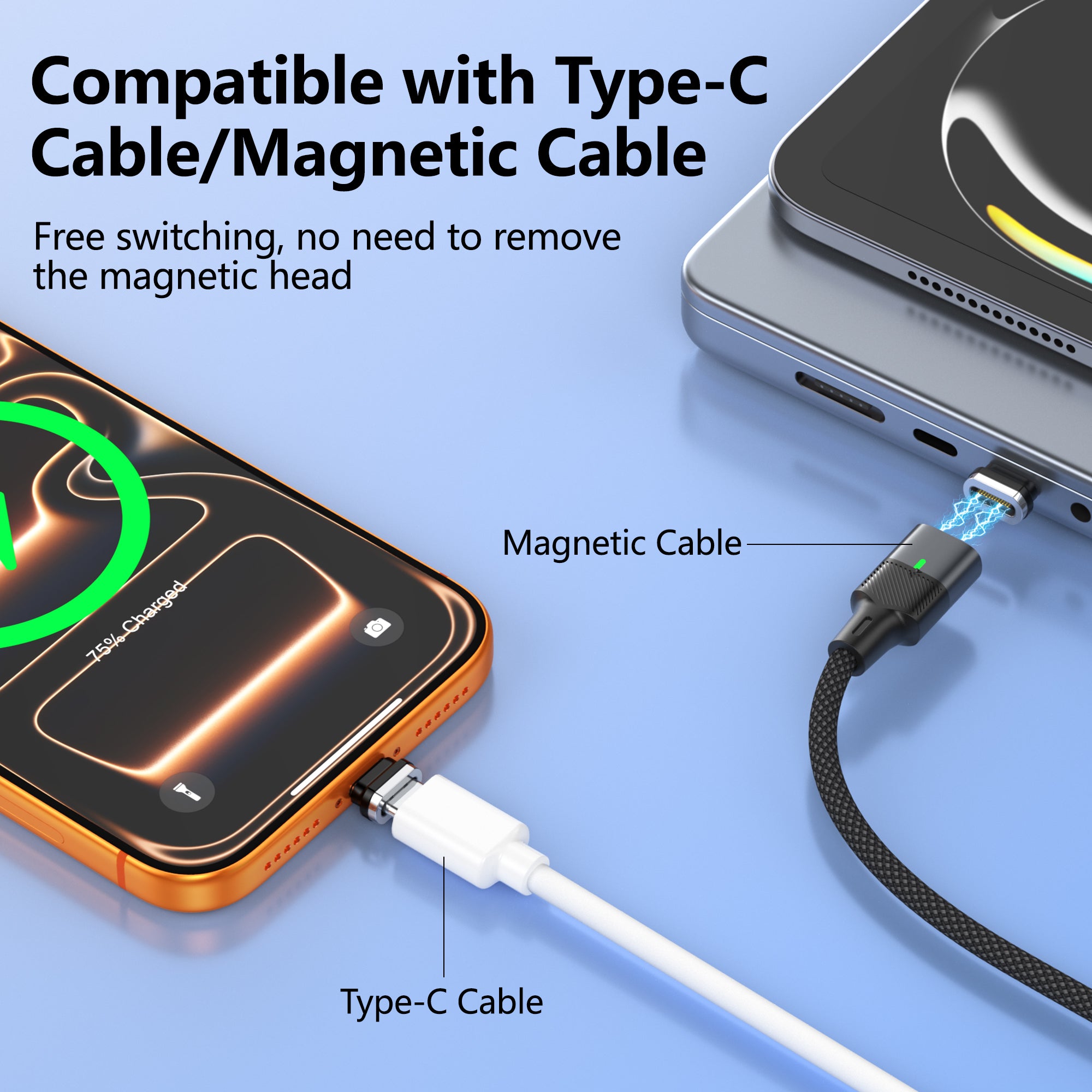 240W PD 3.1 Magnetic Charging Cable (Thunderbolt 5 Compatible)